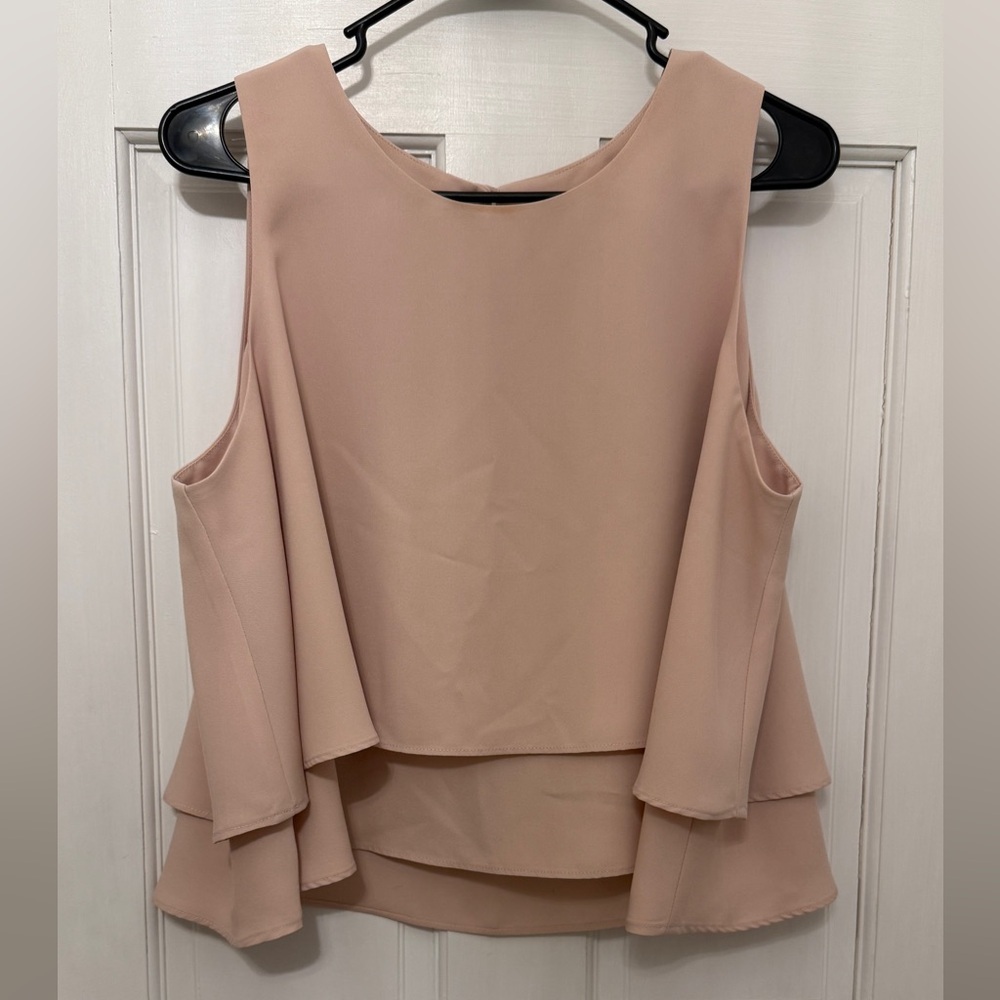 PHILOSOPHY Women’s Blush Pink Flowy Layered Dressy Tank Top Size L